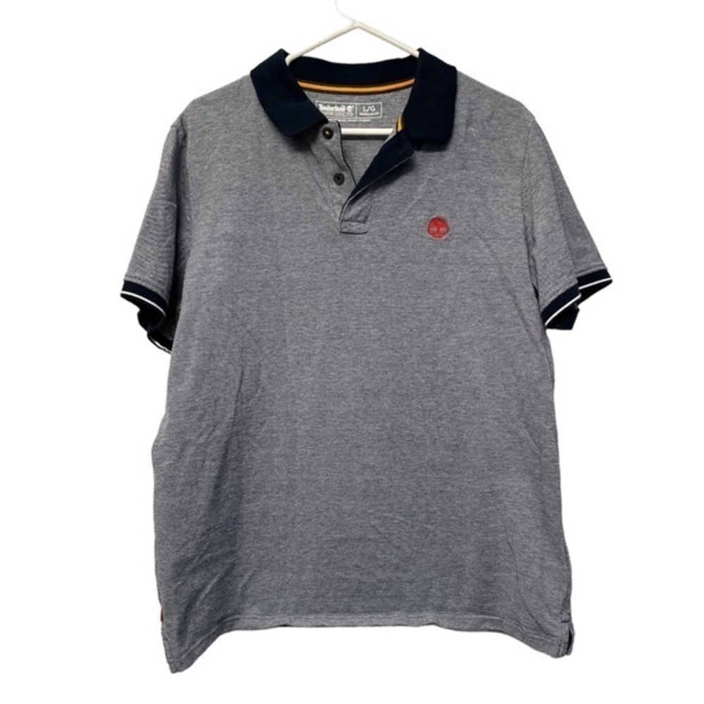Timberland Regular Fit Polo Shirt Blue Chest Logo Size Large EUC #1827
